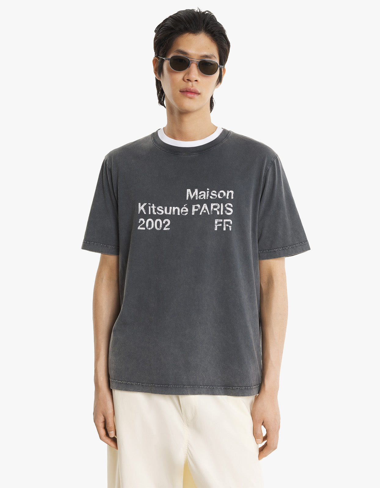 Maison Kitsune 2002 Faded Comfort Tee Shirt - Black Faded