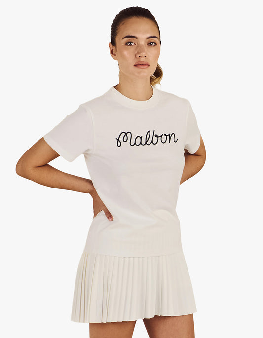 Cosette Script Tee - White