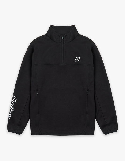 Evergreen Poly Quarter Zip Sweat - Black