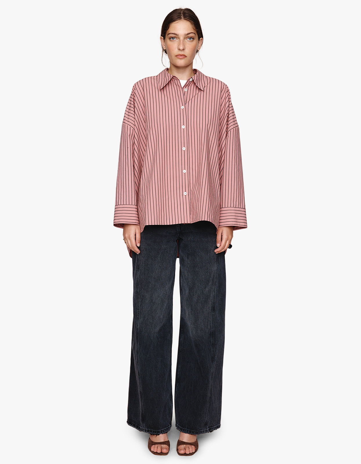 Edie Shirt - Rosewood Stripe