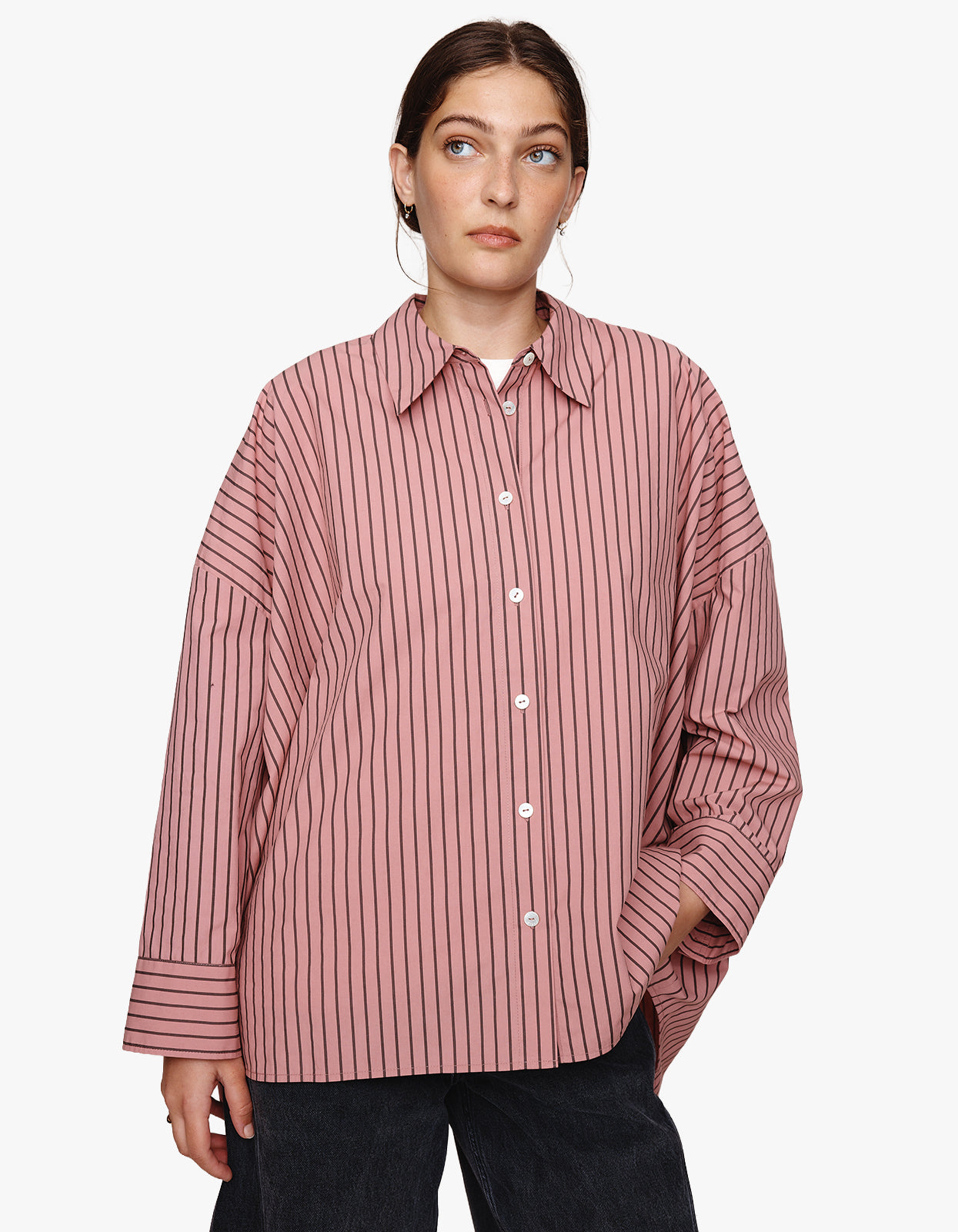 Edie Shirt - Rosewood Stripe