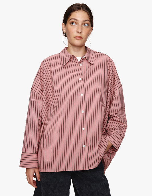 Edie Shirt - Rosewood Stripe