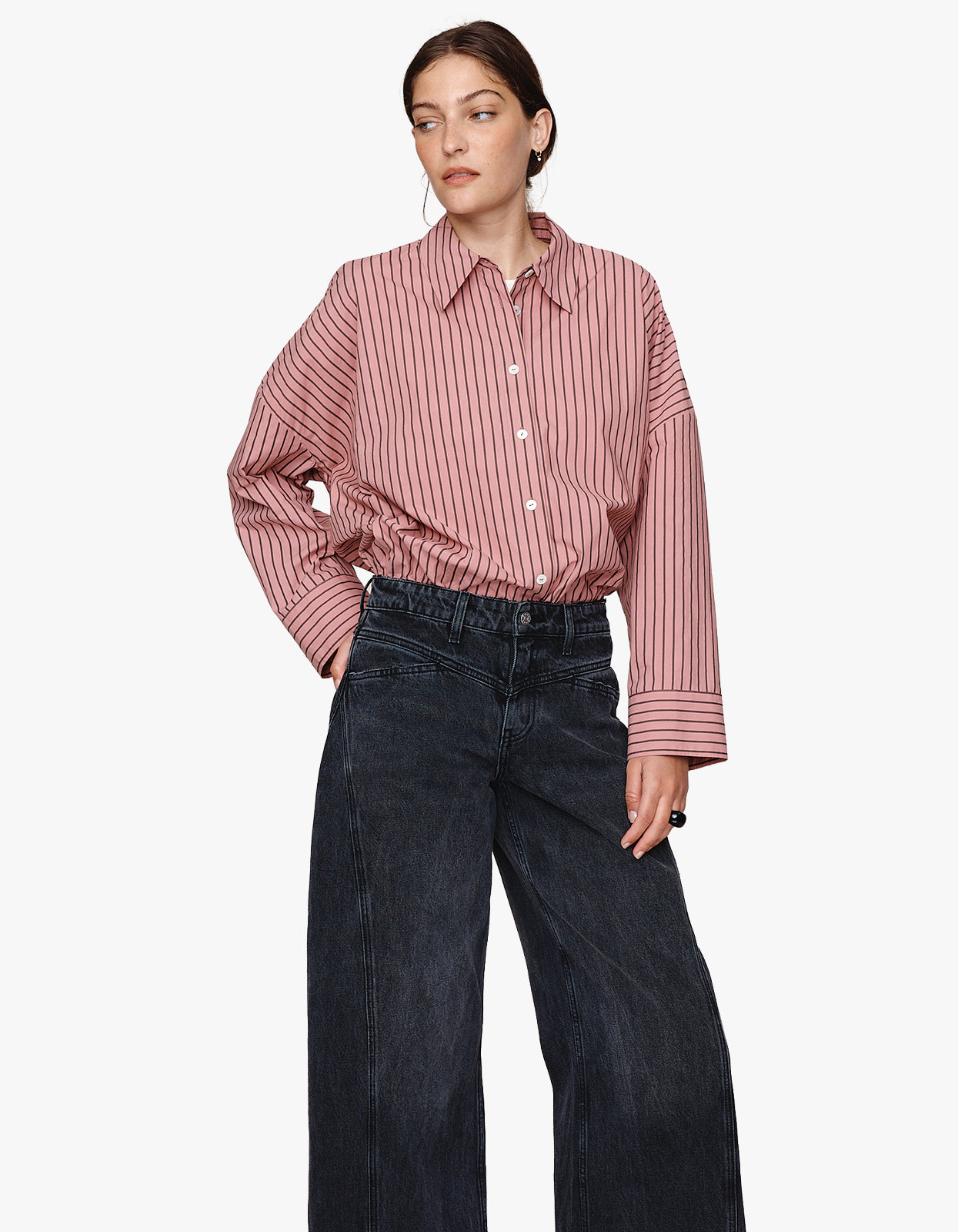 Edie Shirt - Rosewood Stripe