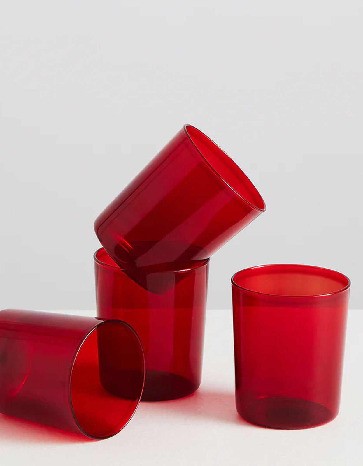 4 Large Gobelets - Rouge