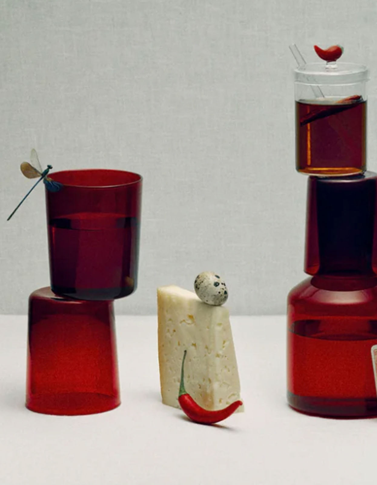 4 Large Gobelets - Rouge