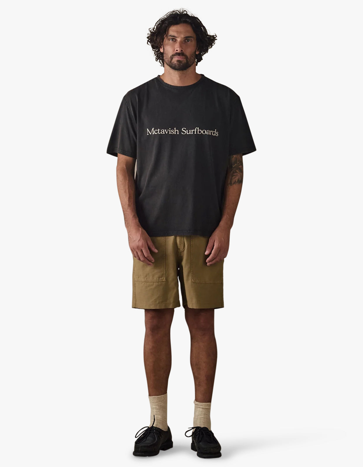 Boxy Serif Tee - Black