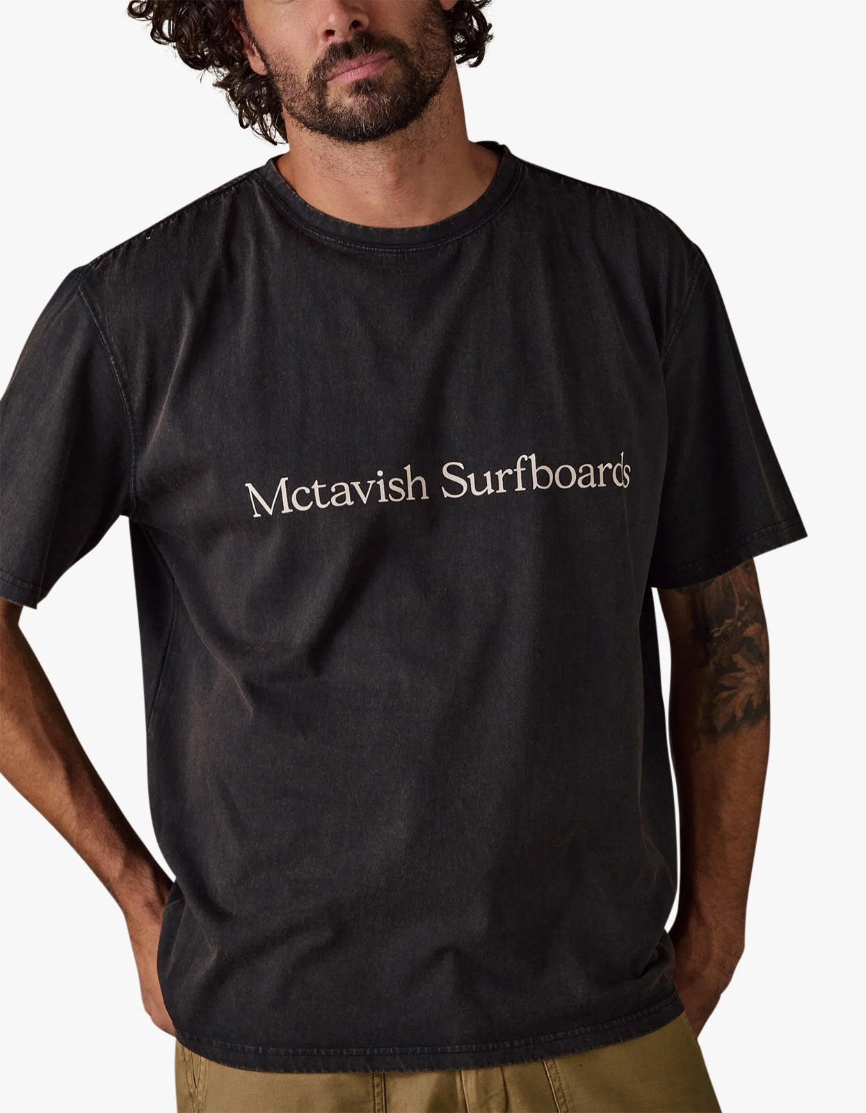 Boxy Serif Tee - Black