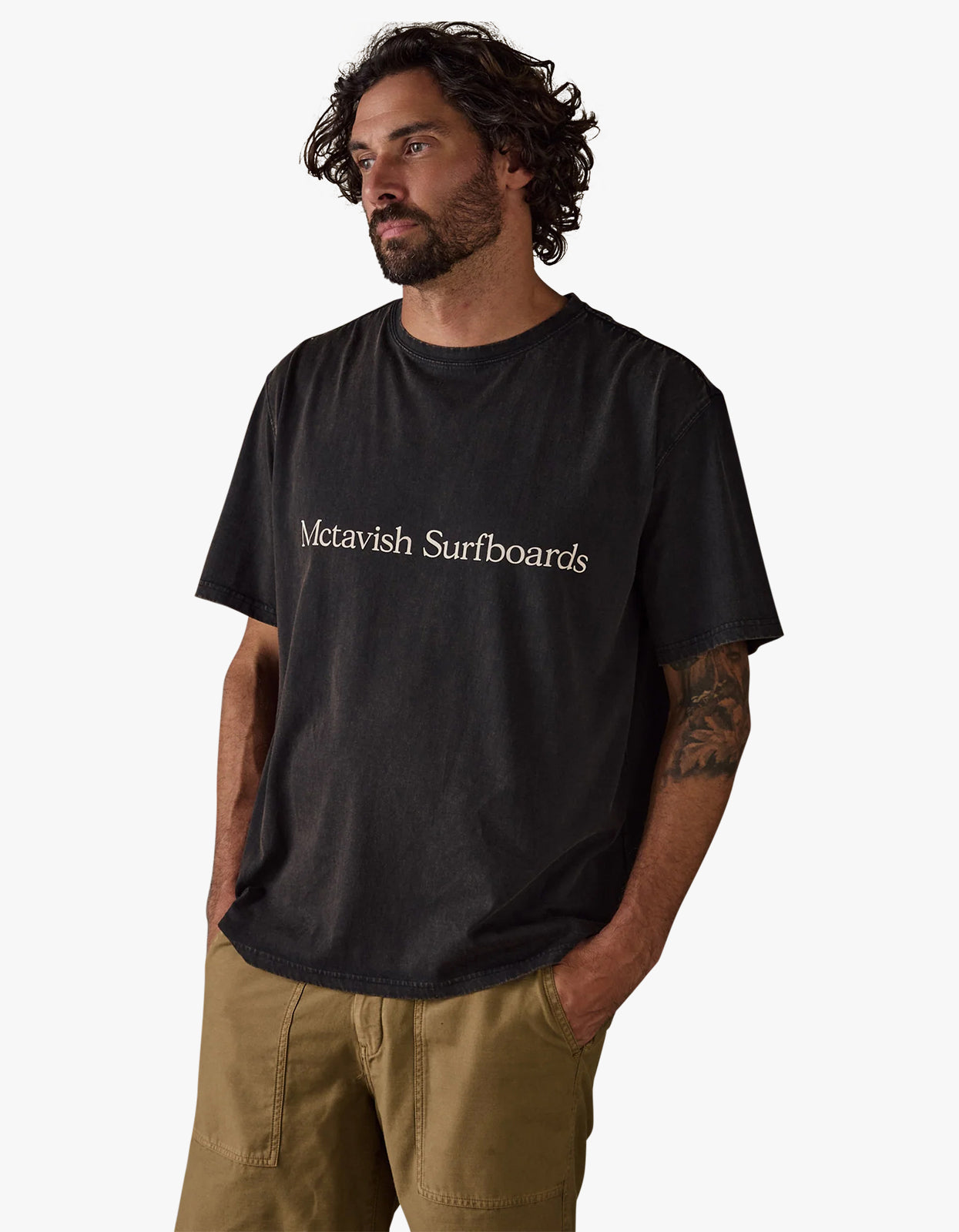 Boxy Serif Tee - Black