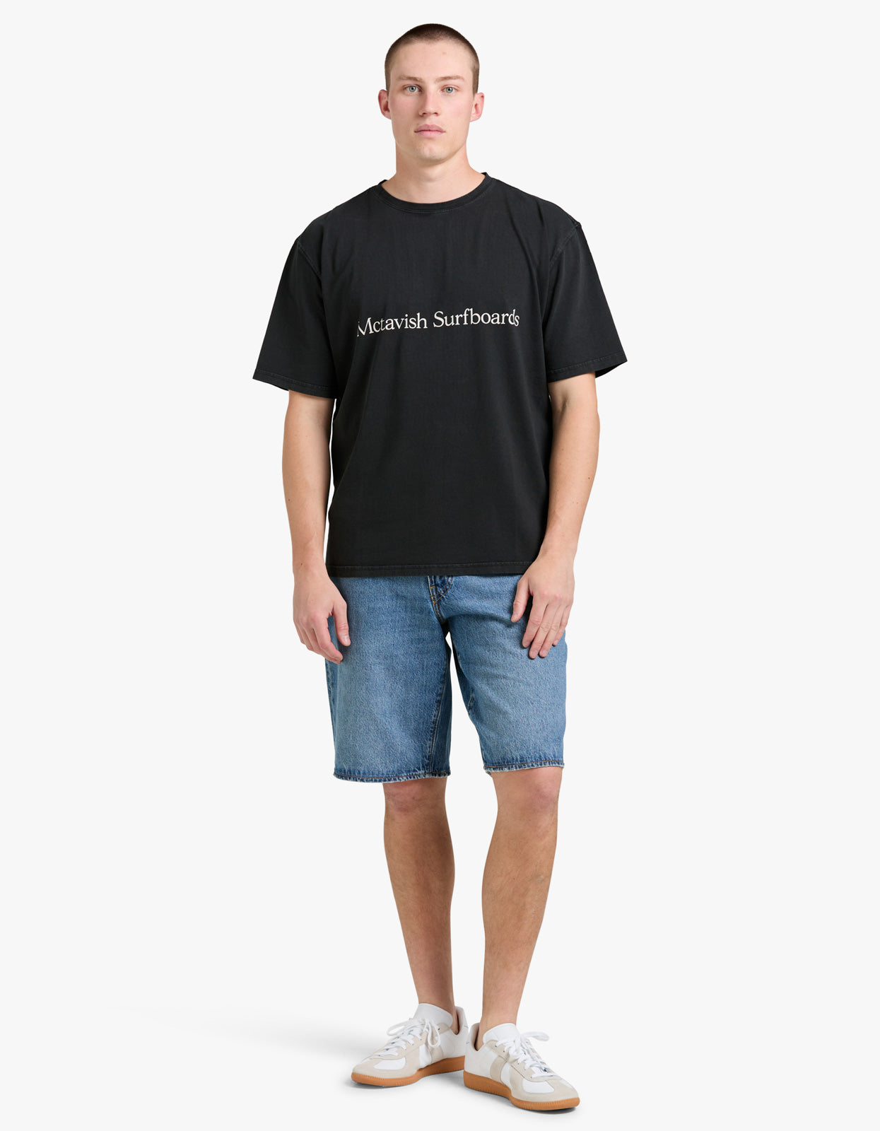Boxy Serif Tee - Black