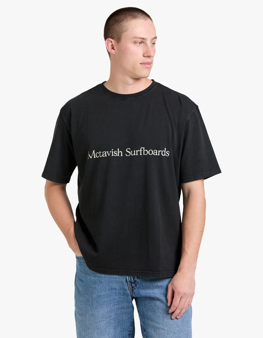 Boxy Serif Tee - Black