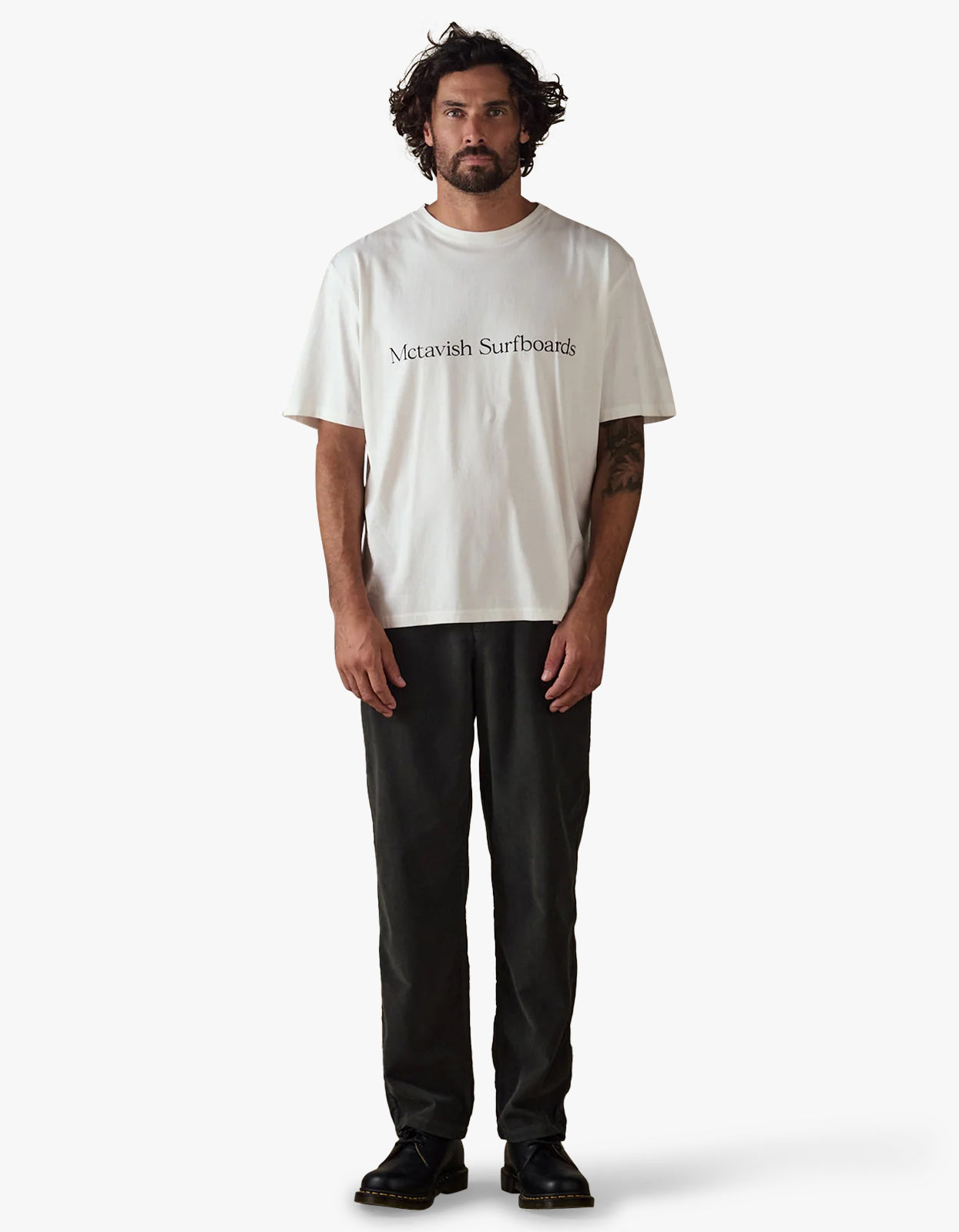 Boxy Serif Tee - White