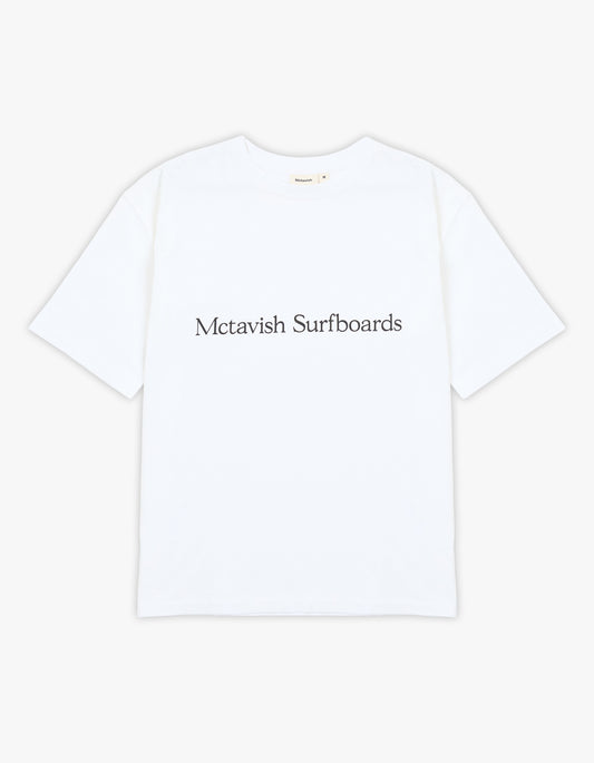 Boxy Serif Tee - White