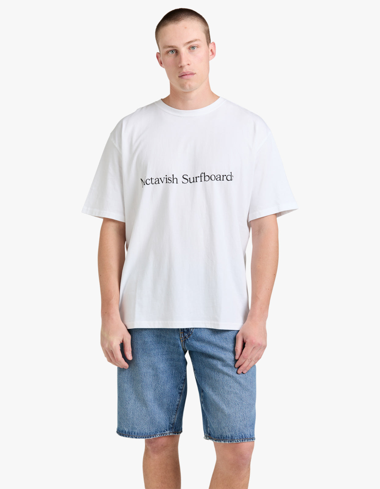 Boxy Serif Tee - White