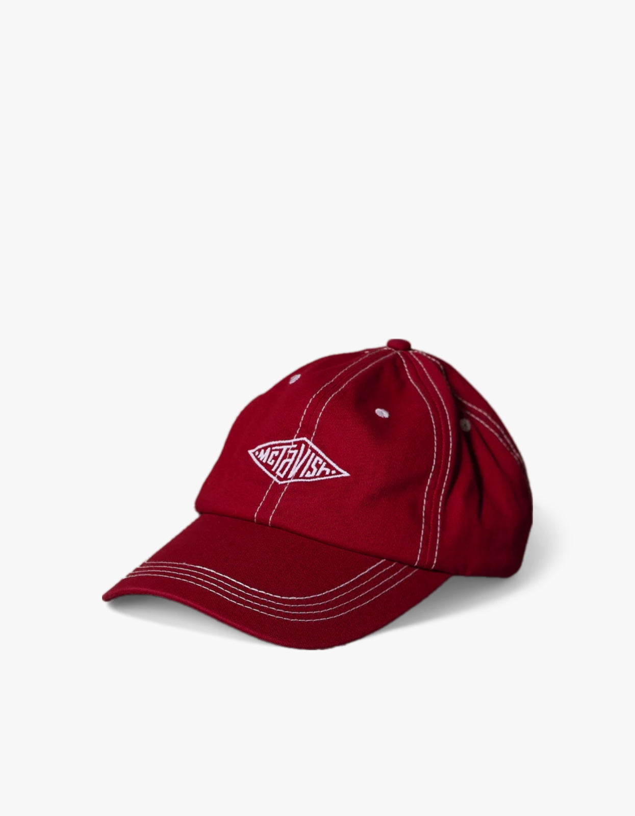 Stitched Diamond Cap - Red