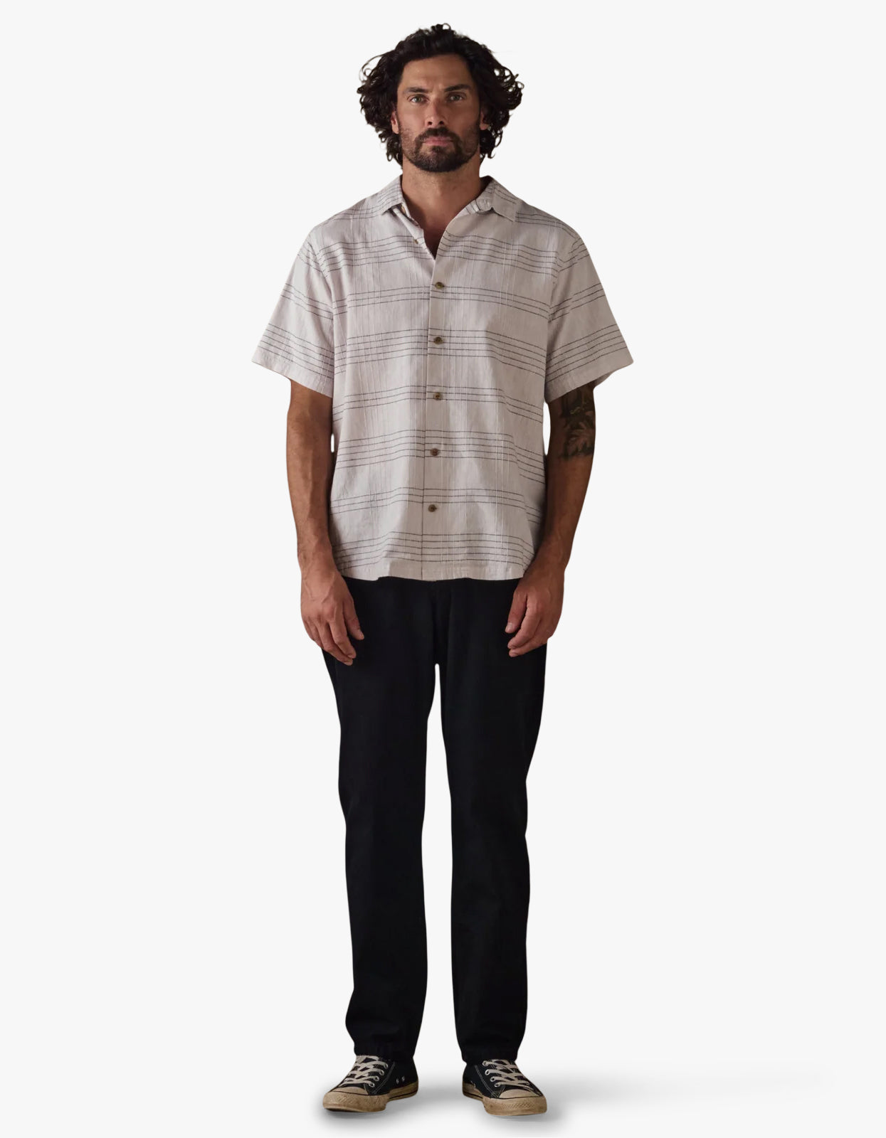 Hemp Shirt - White Multi