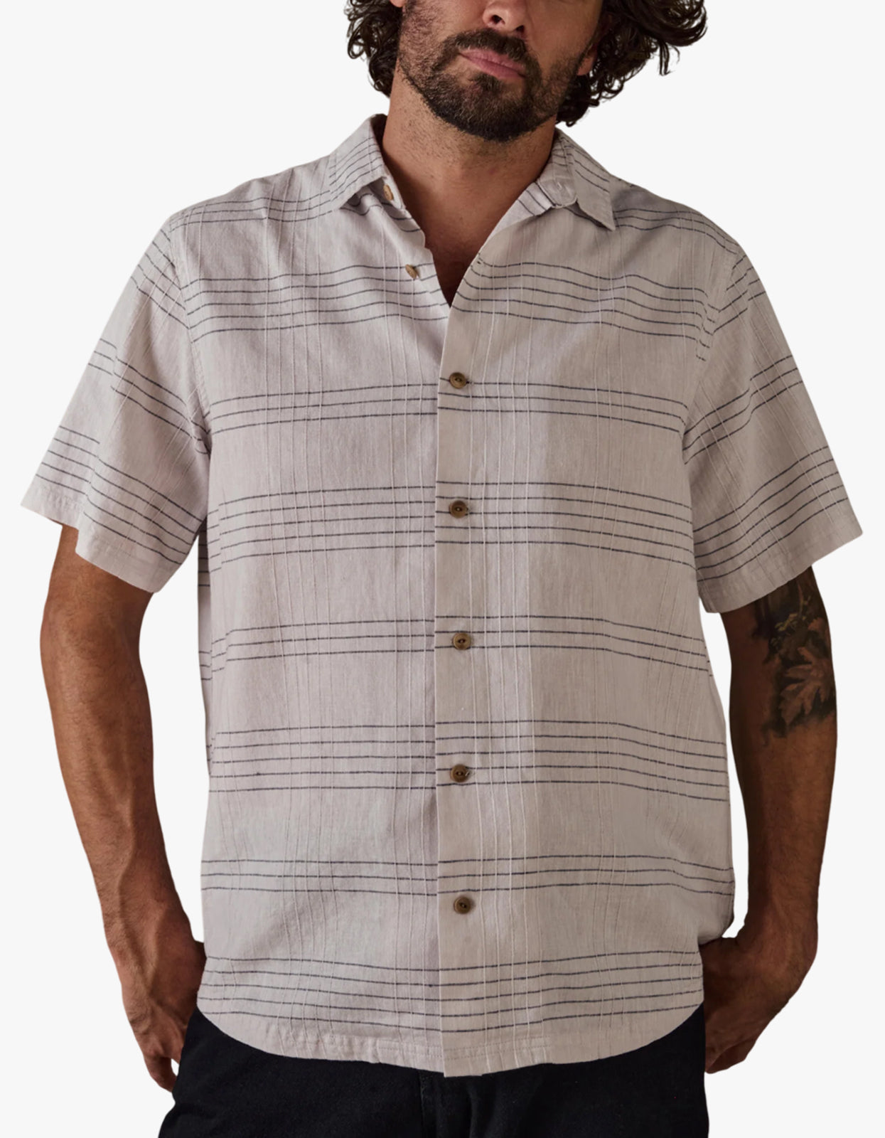 Hemp Shirt - White Multi