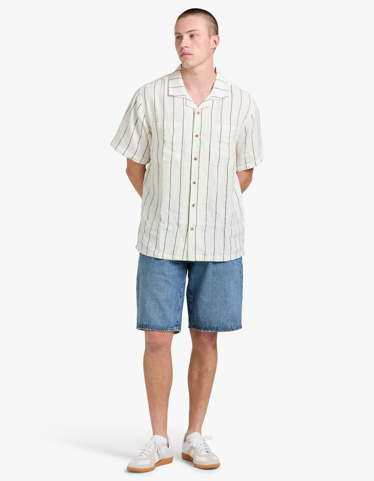 Linen Stripe Shirt - White Multi