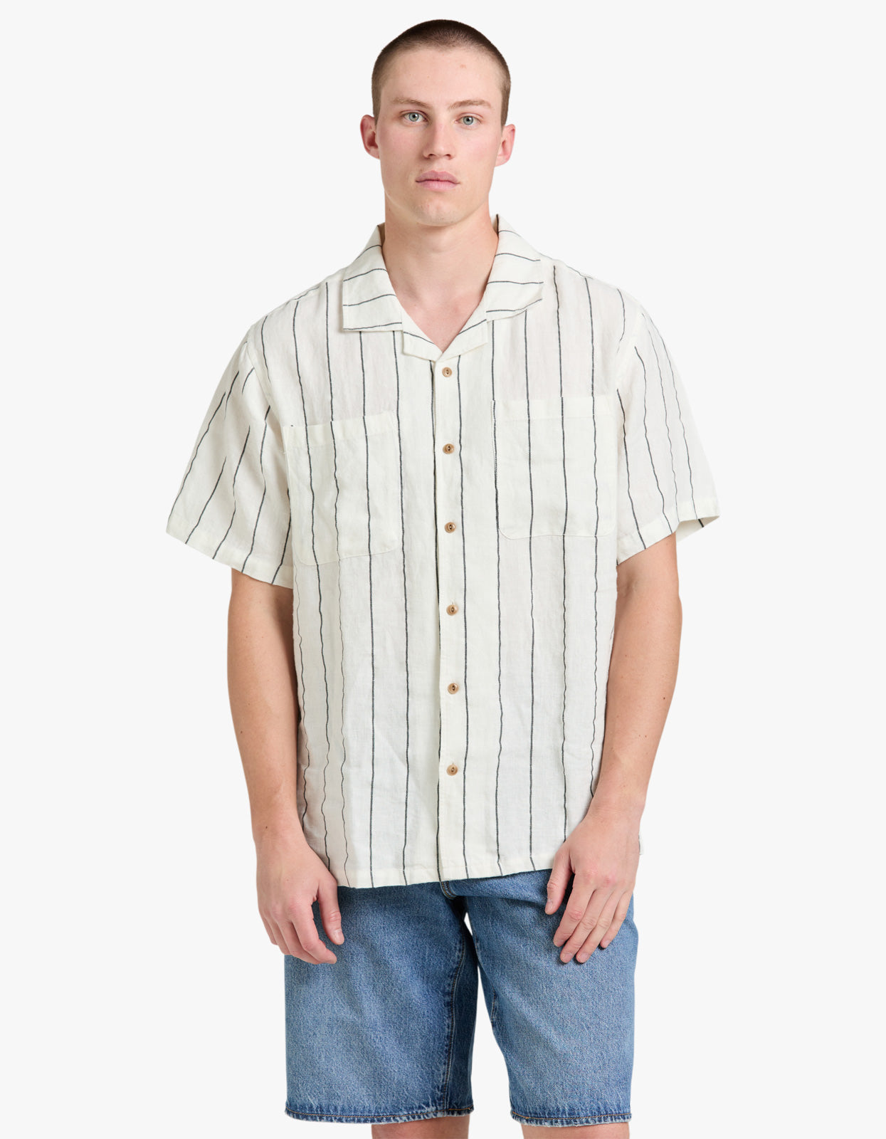 Linen Stripe Shirt - White Multi