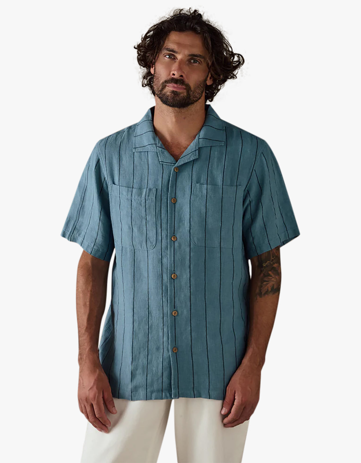 Linen Stripe Shirt - Blue Multi