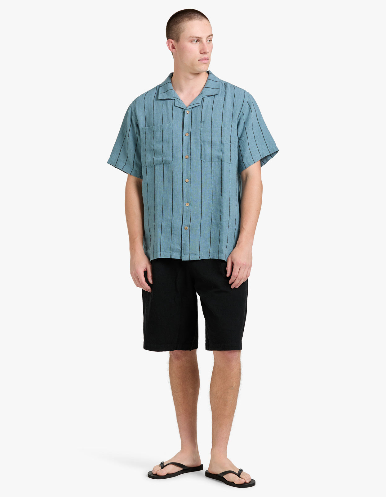 Linen Stripe Shirt - Blue Multi