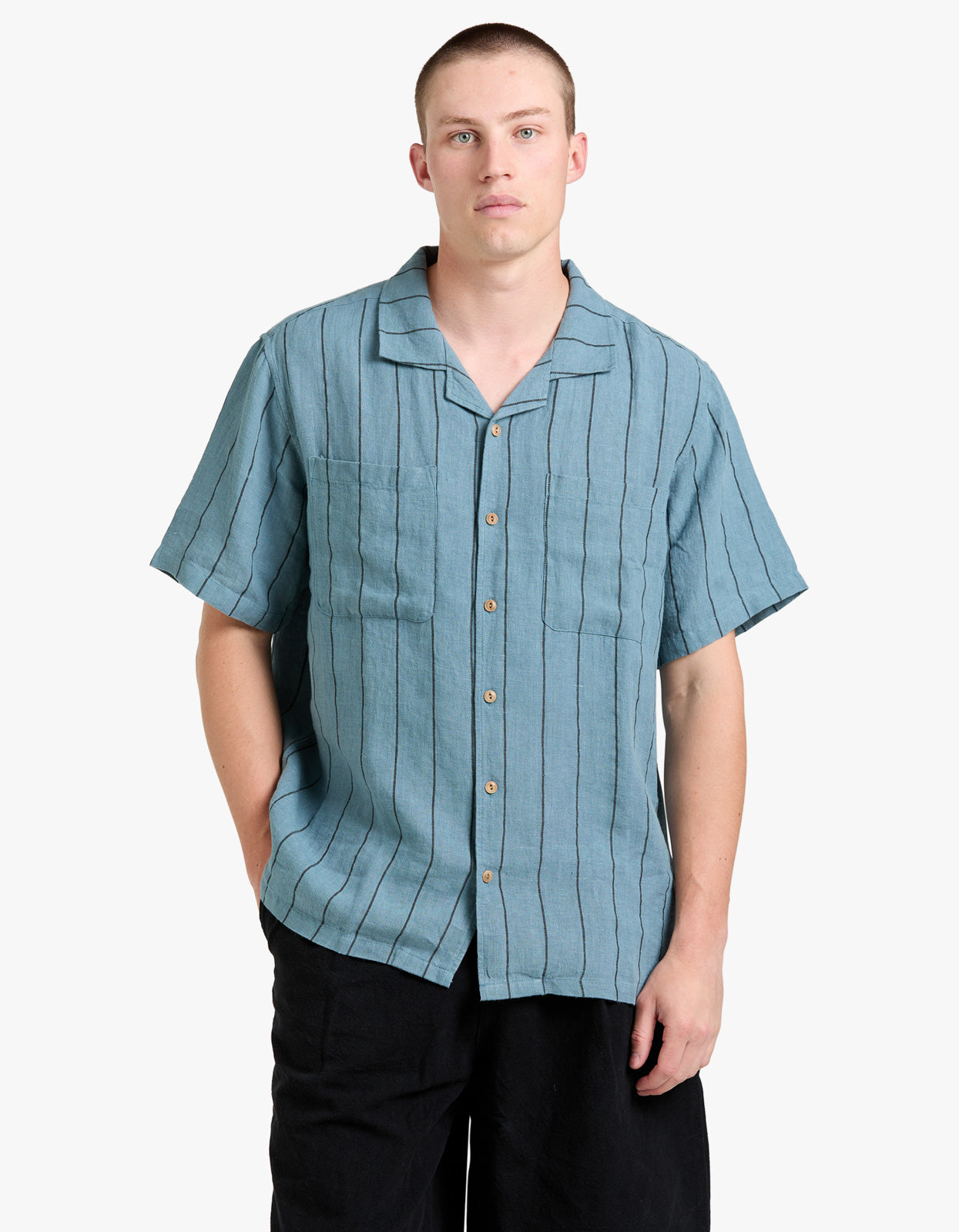 Linen Stripe Shirt - Blue Multi