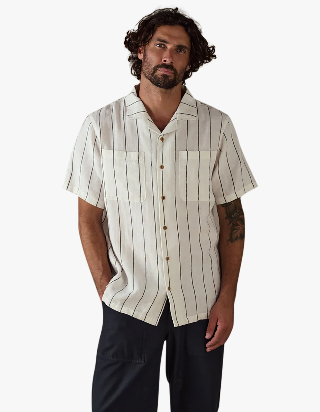 Linen Stripe Shirt - White Multi