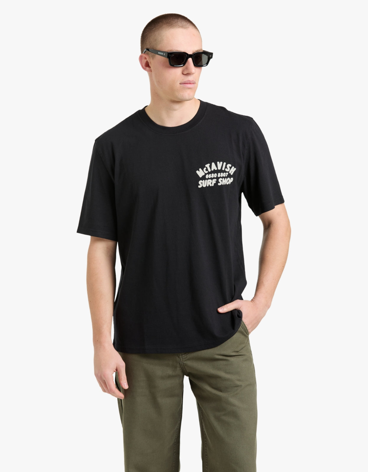 Surf Shop Cafe Tee - Black