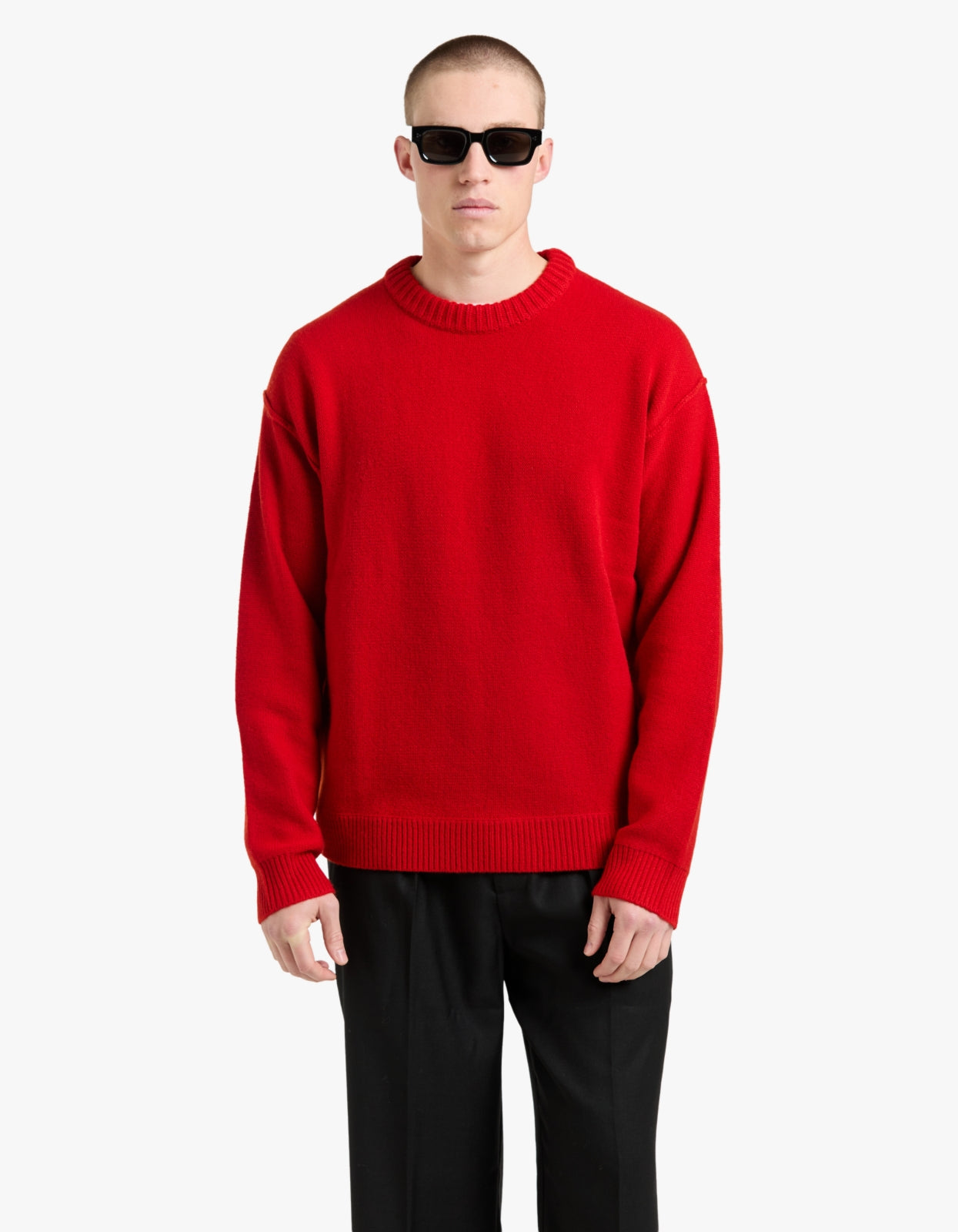 Reverse Seam Knit - Red