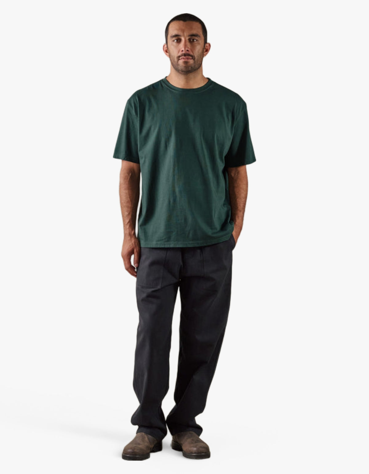 Boxy Blank Tee - Dark Green