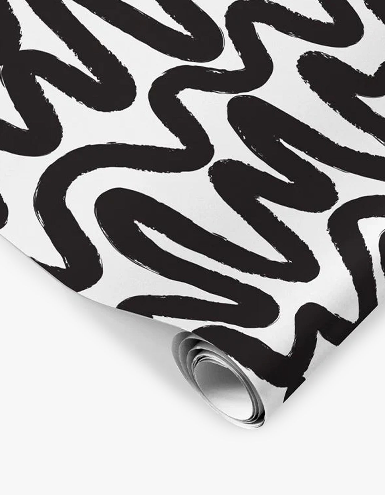 Squiggle Wrapping Paper - Black/White