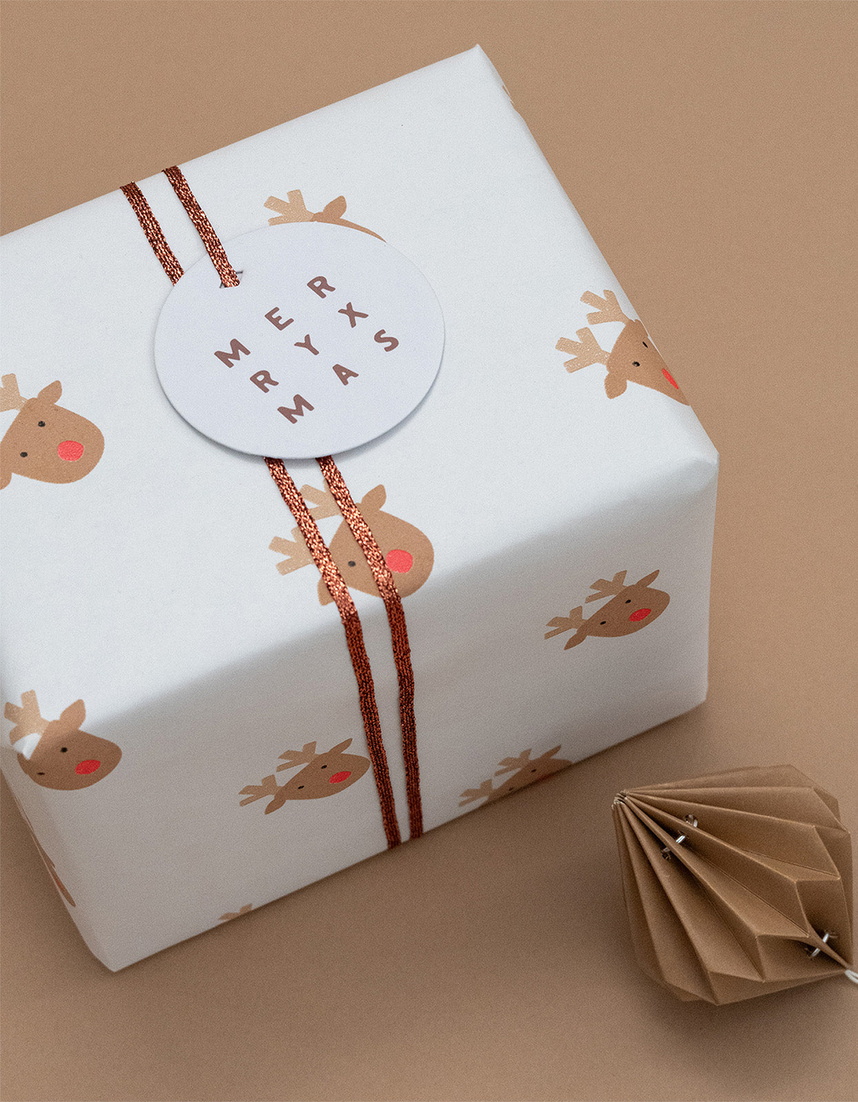 Rudolph Wrapping Paper - Toffee