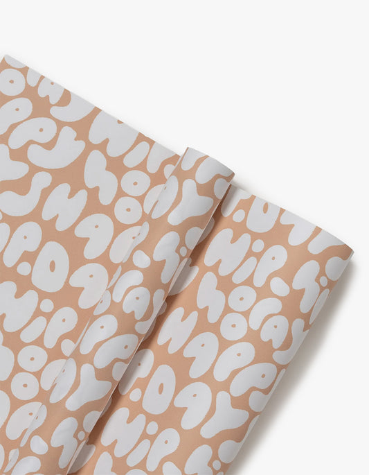 Happy Days Reverse Wrapping Paper - Toffee
