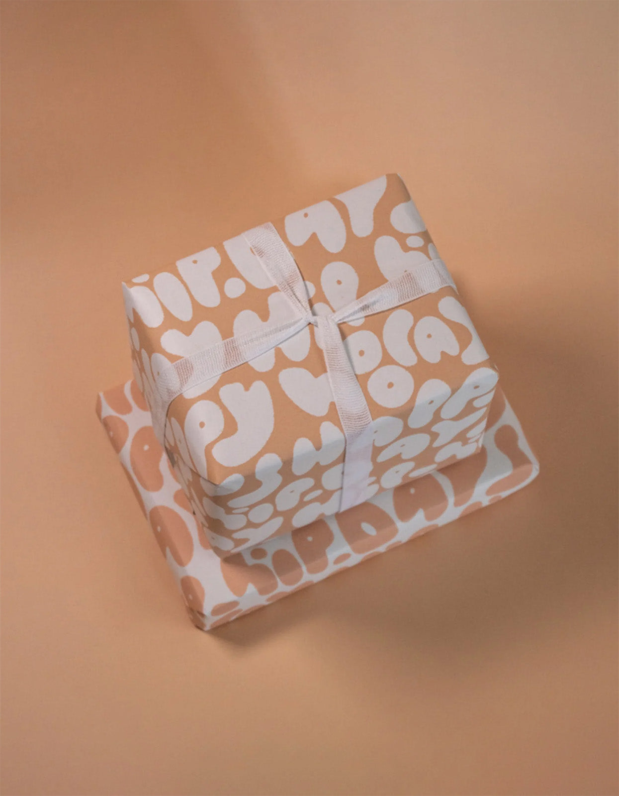 Happy Days Reverse Wrapping Paper - Toffee