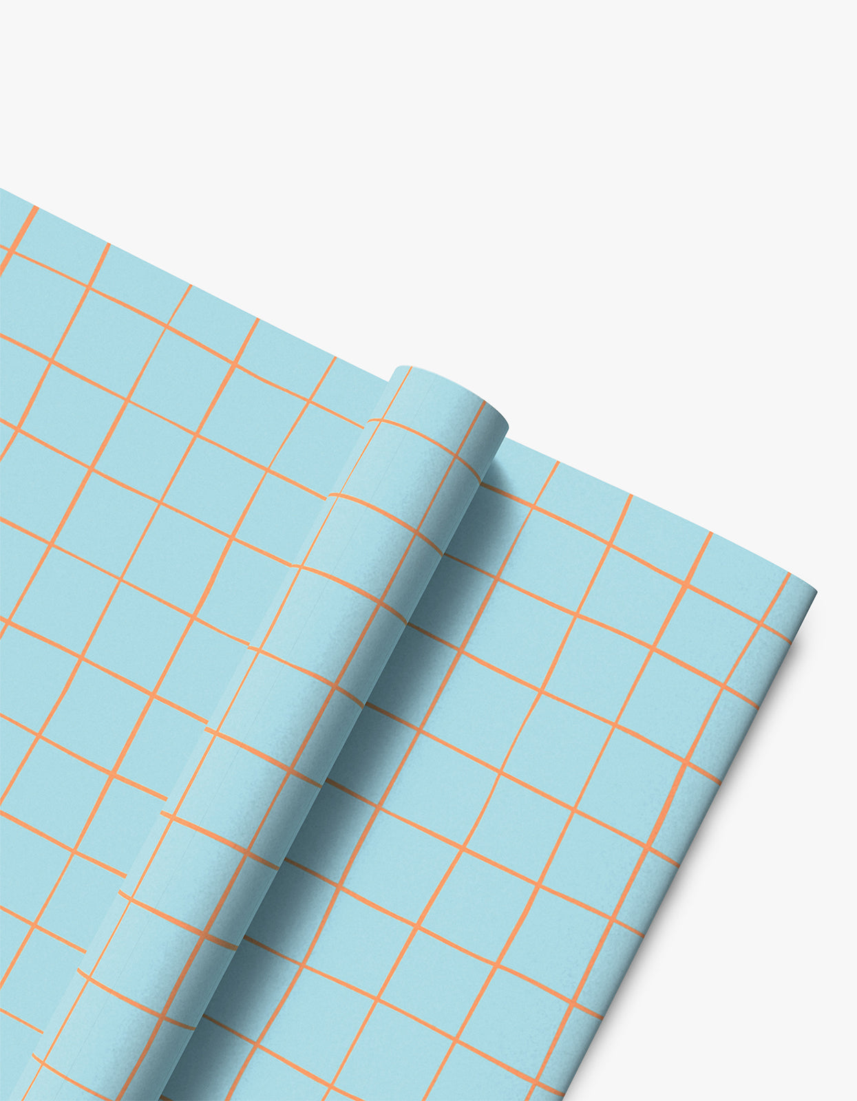 Criss Cross Wrapping Paper - Sky Blue/Orange
