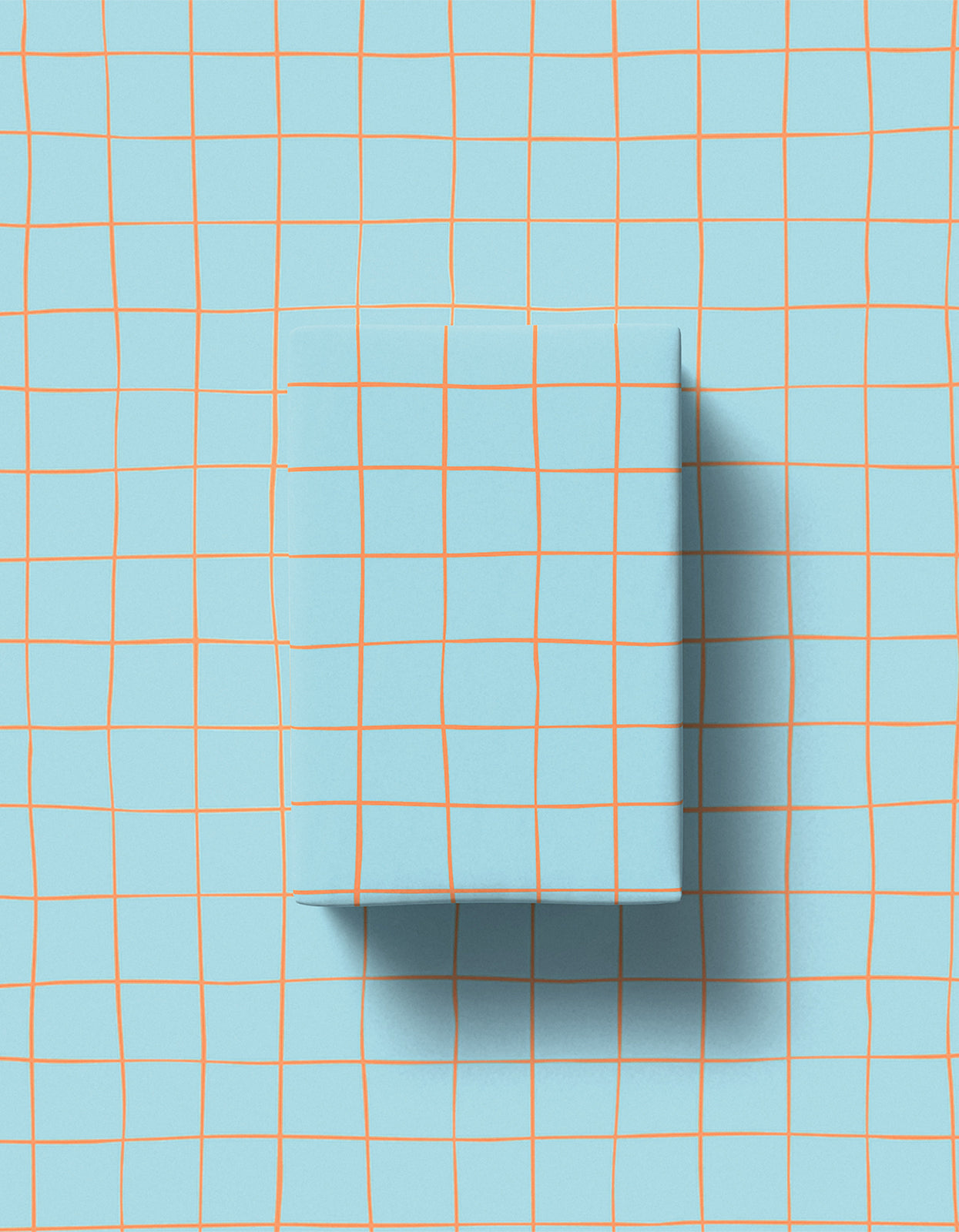Criss Cross Wrapping Paper - Sky Blue/Orange
