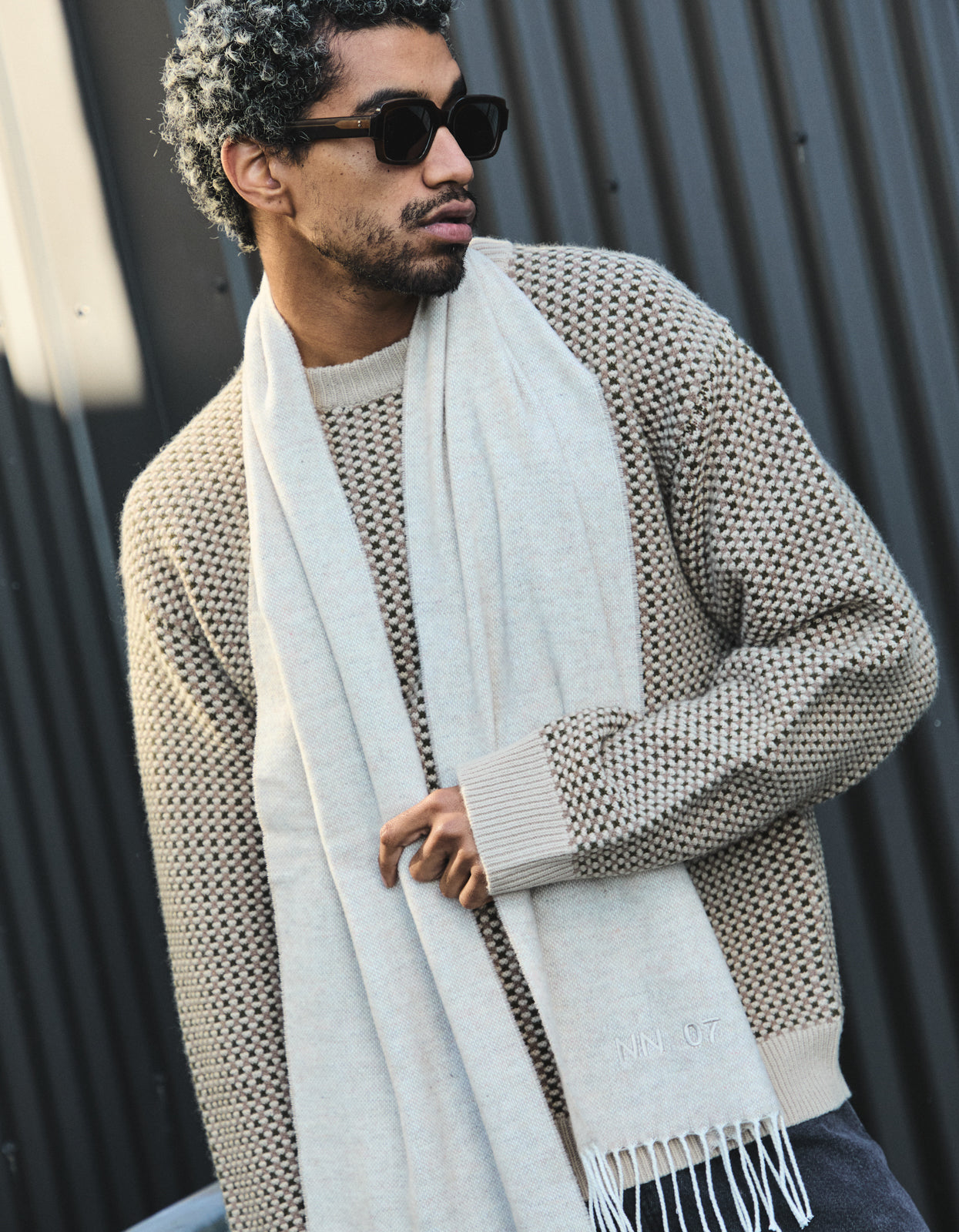 Scarf Two 9008 - Ecru Multi 787