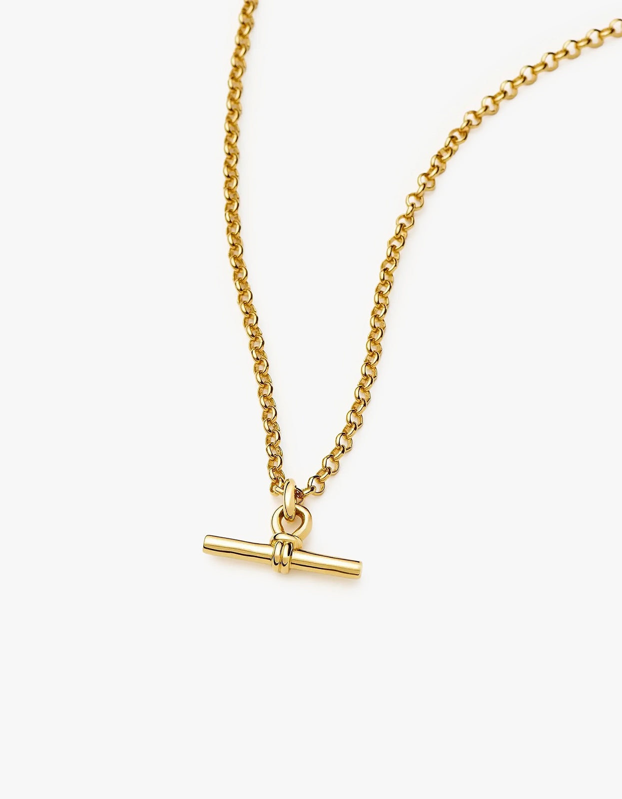 Chunky T-Bar Chain Necklace - Gold