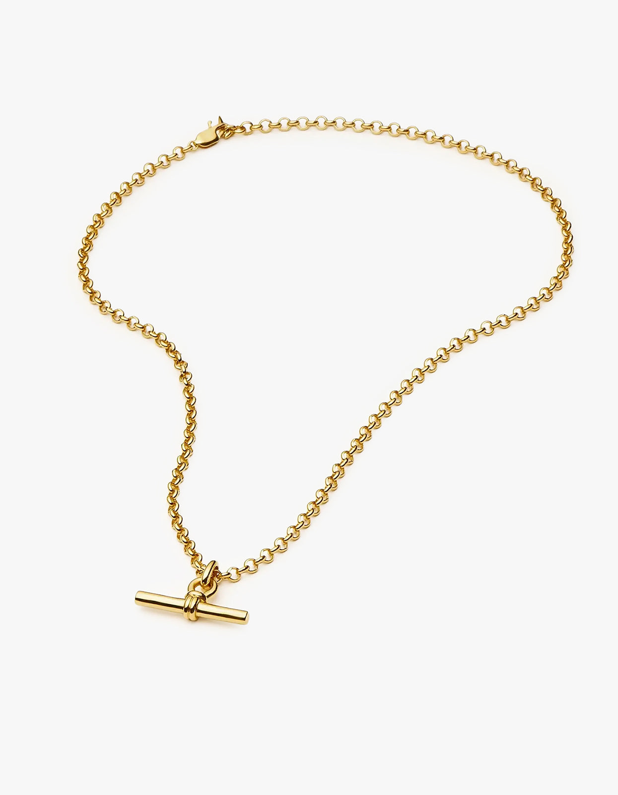 Chunky T-Bar Chain Necklace - Gold
