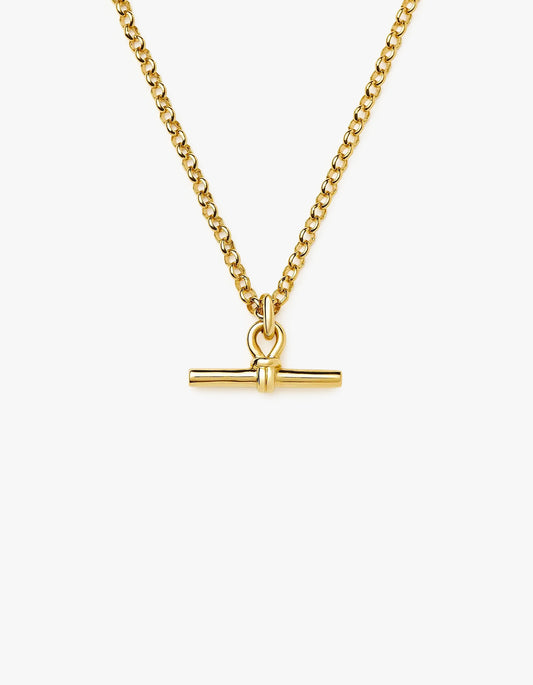 Chunky T-Bar Chain Necklace - Gold
