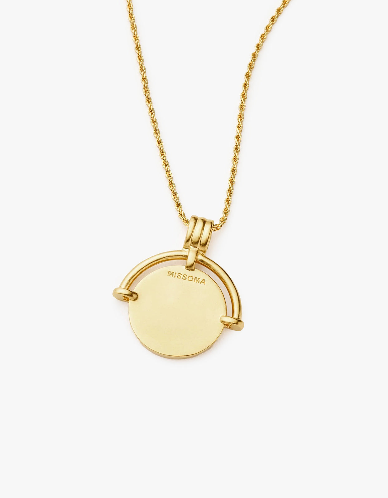 Lucy Williams Medium Engravable Roman Arc Coin Necklace - Gold