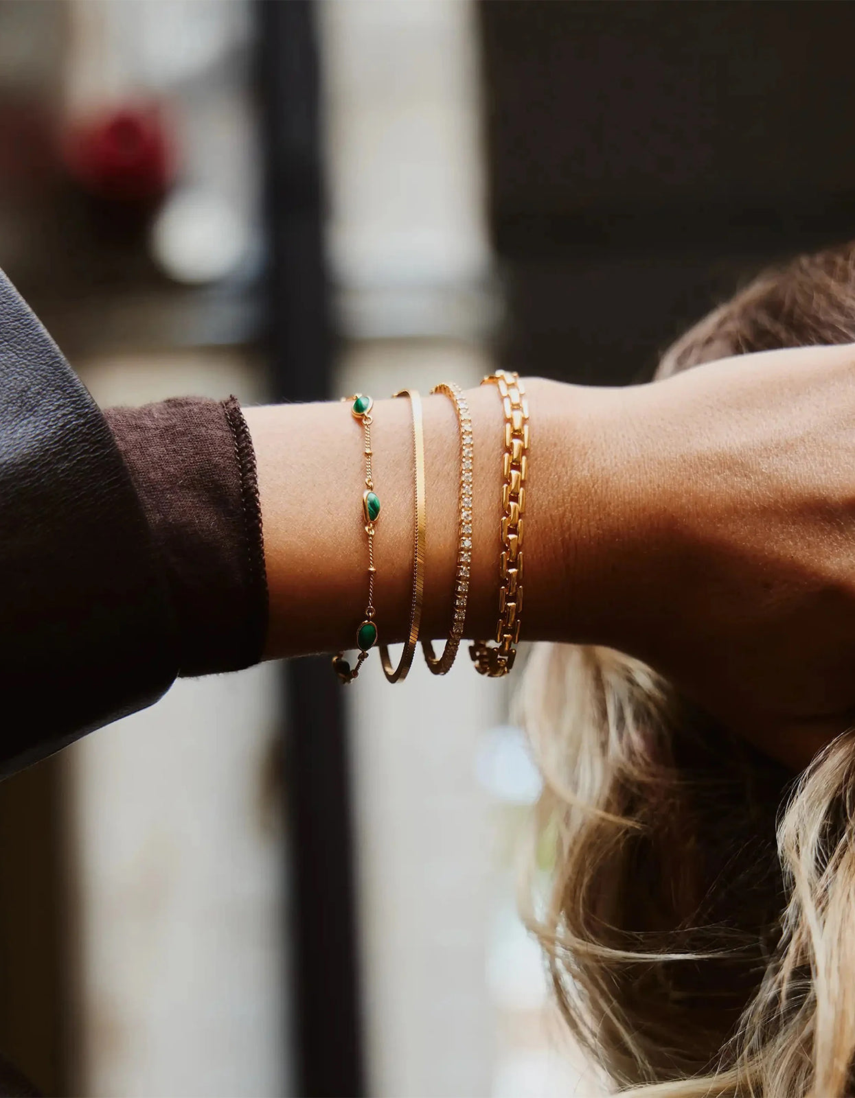 Timepiece Link Chain Bracelet - Gold