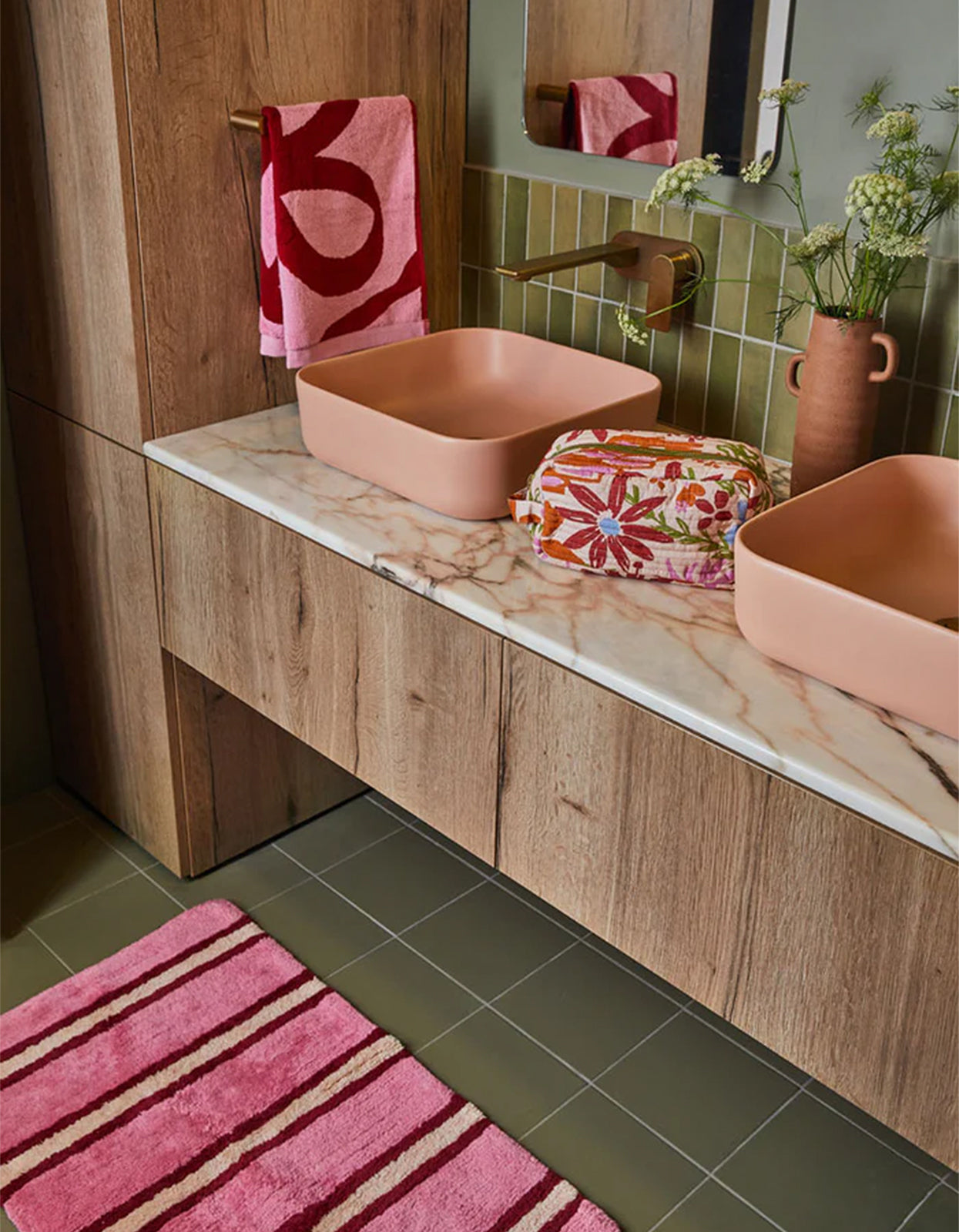 Ribbon Hand Towel - Pink