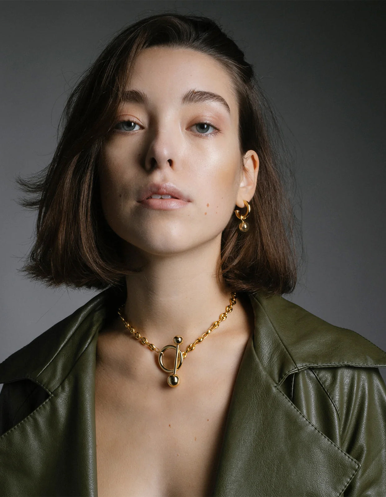 Scout Hoop & Ball Chain - Gold Vermeil
