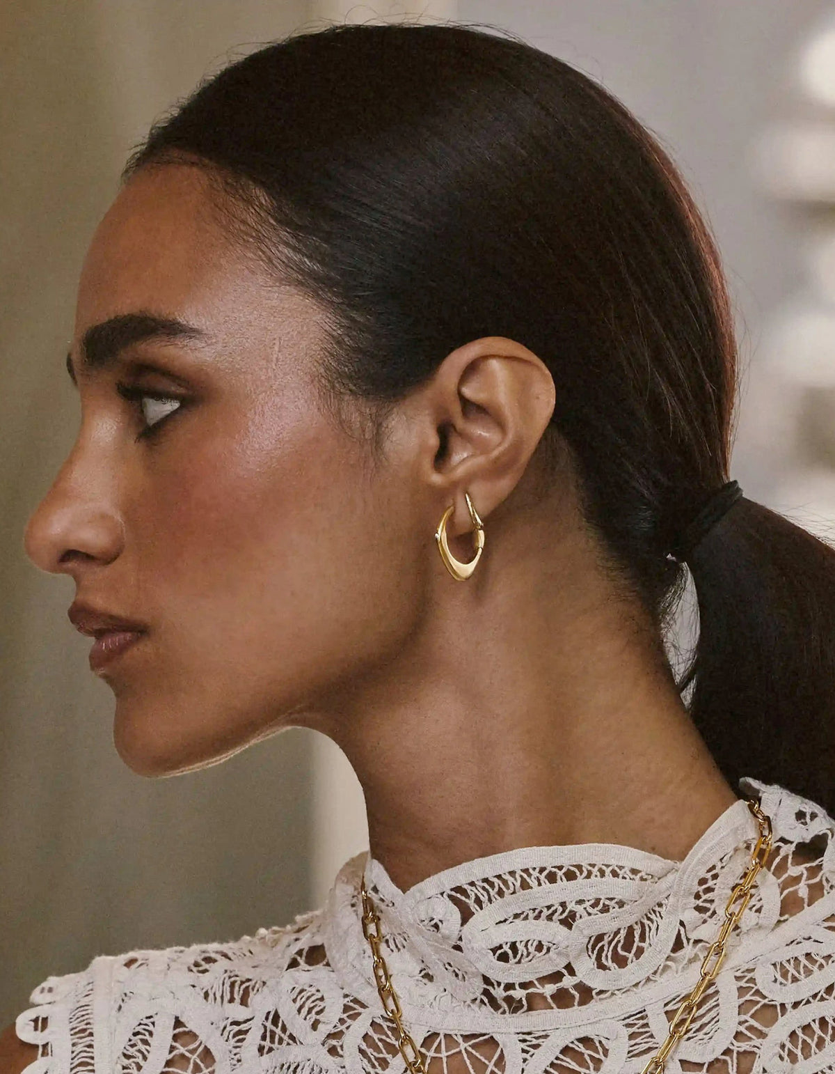Harris Reed Fearless Medium Hoop Earrings - Gold