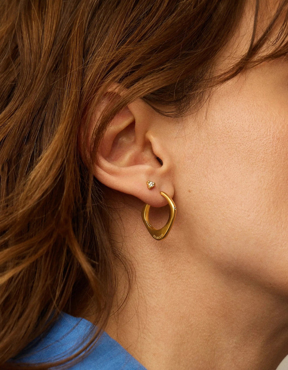 Harris Reed Fearless Medium Hoop Earrings - Gold