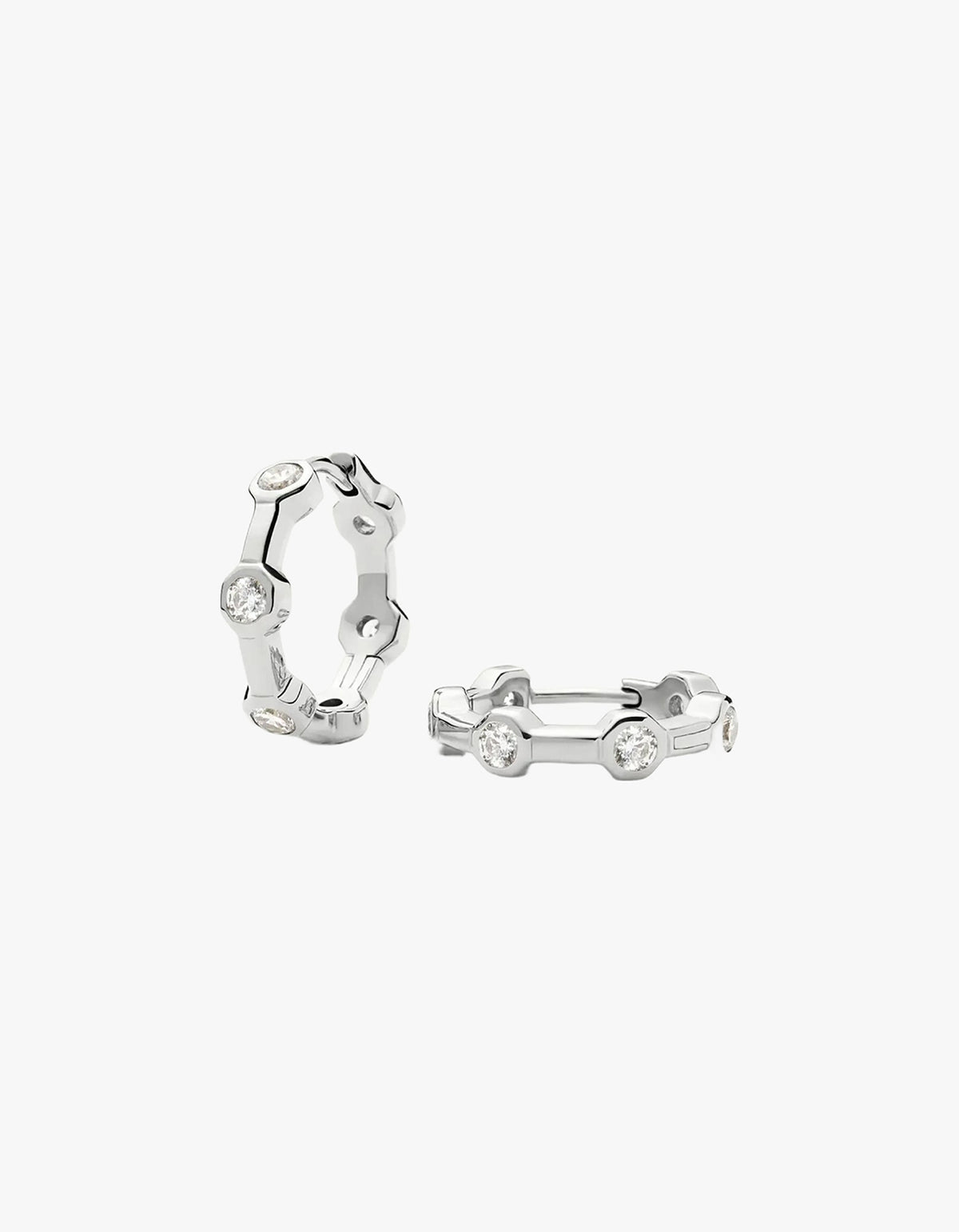 Lucy Williams Tennis Small Hoop Earrings - Silver