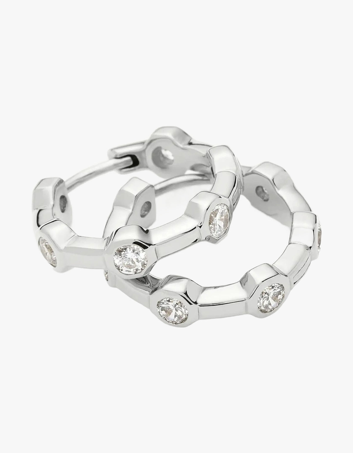 Lucy Williams Tennis Small Hoop Earrings - Silver