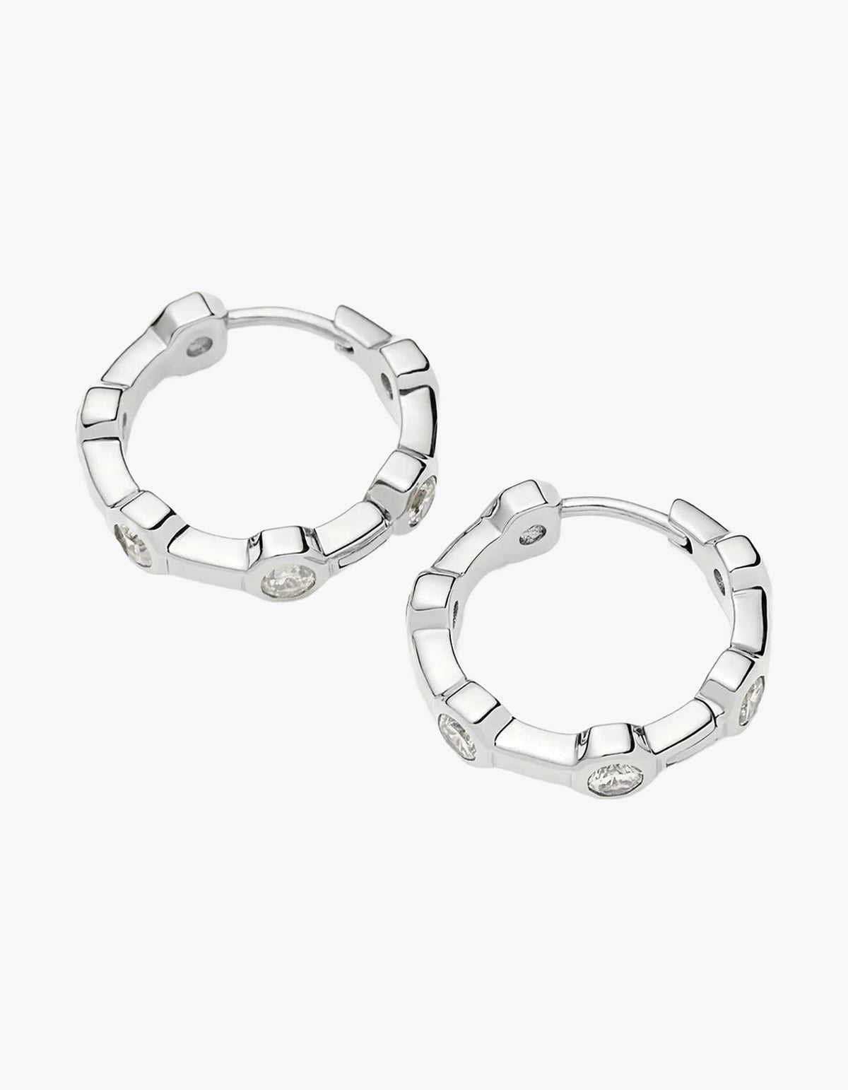 Lucy Williams Tennis Small Hoop Earrings - Silver