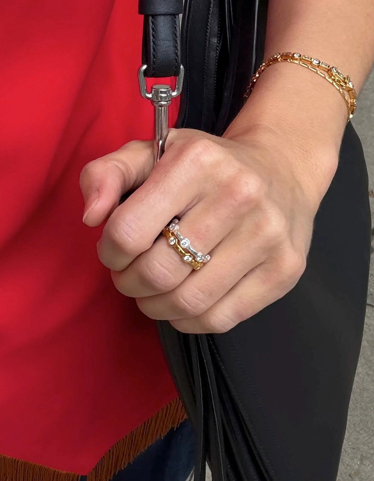 Lucy Williams Stackable Tennis Ring - Silver