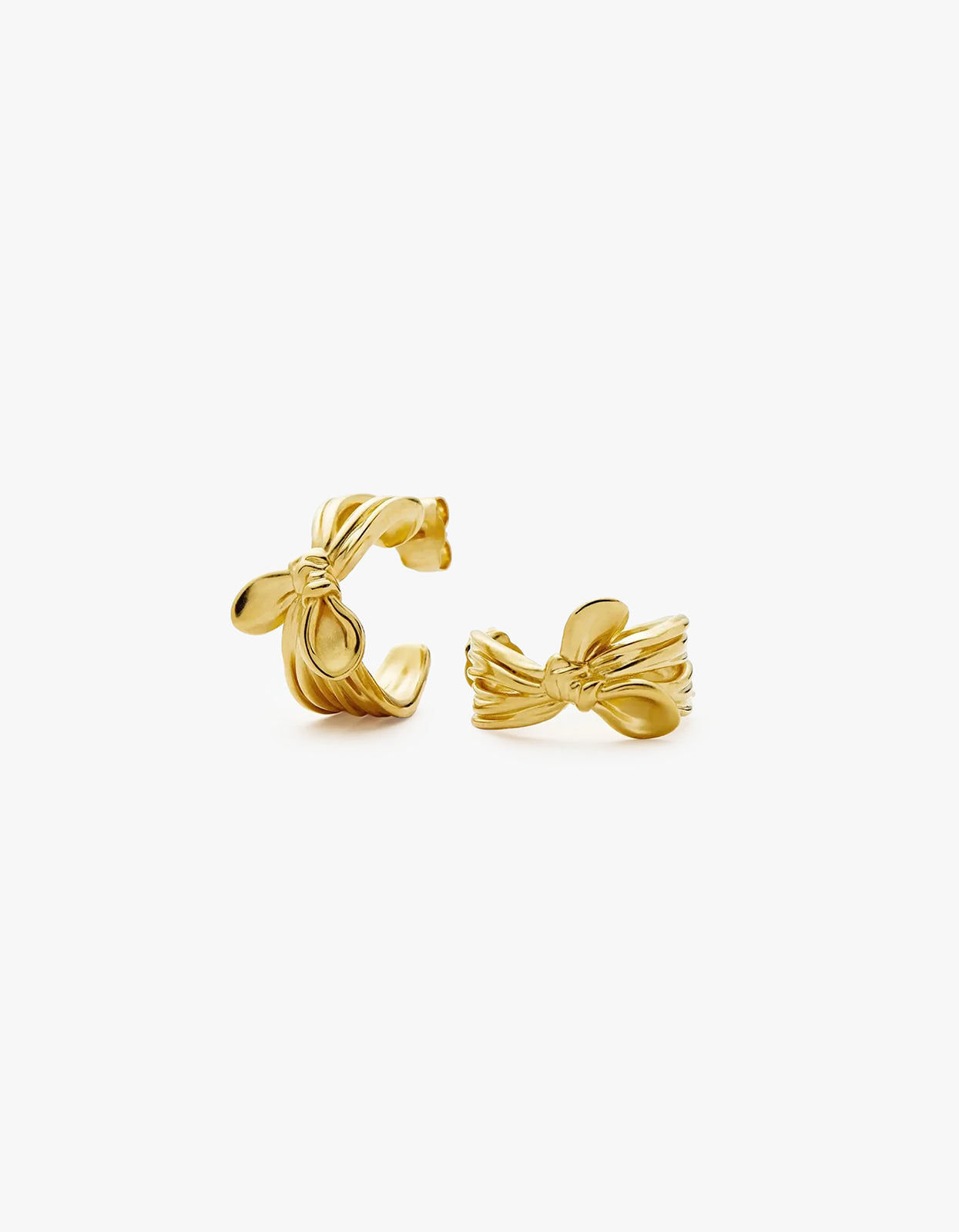 Mark Gong Bow Hoop Earrings - Gold